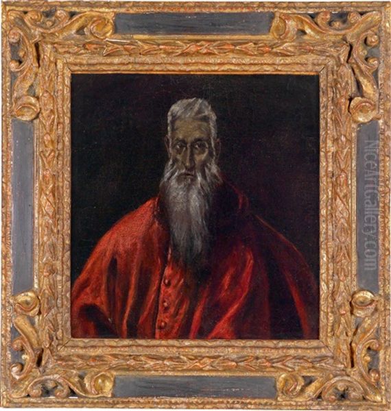 Der Hl. Hieronymus Als Kardinal Oil Painting by  El Greco