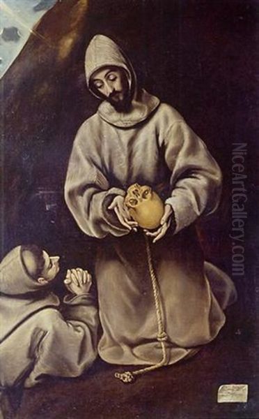 Saint Francis And Bother Leo In Meditation by  El Greco