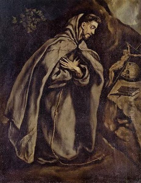 Saint Francis In Meditation Oil Painting by  El Greco