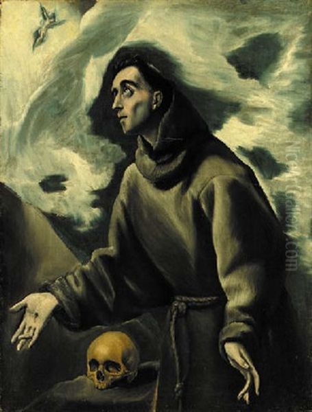 Saint Francis Receiving The Stigmata Oil Painting by  El Greco