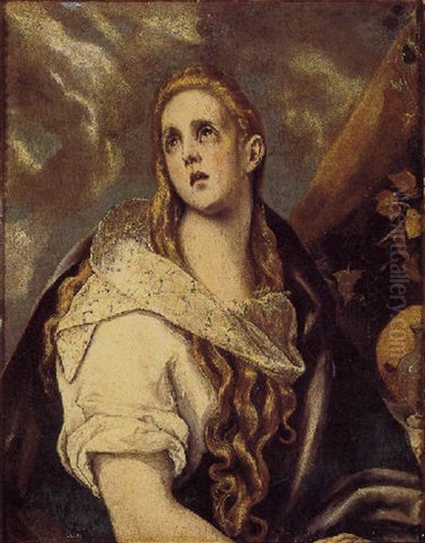 The Penitent Magdalene Oil Painting by  El Greco