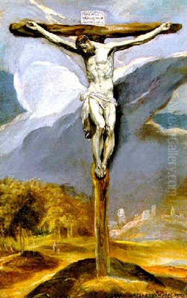 Christ On The Cross Oil Painting by  El Greco