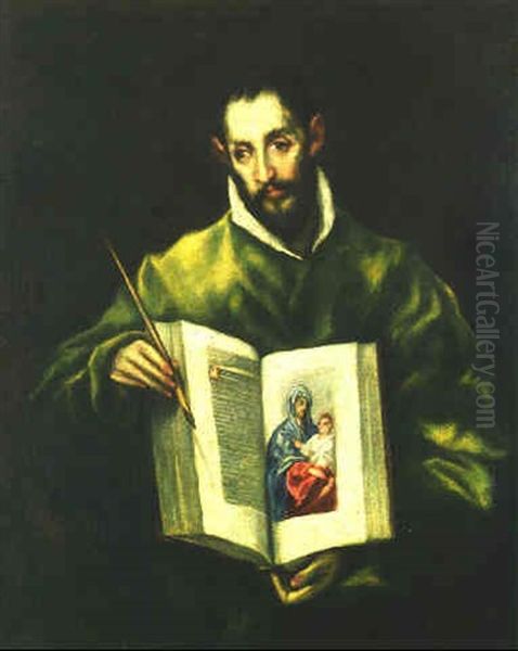 Saint Luke Oil Painting by  El Greco