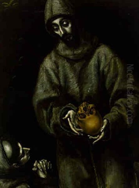 Saint Francis And Brother Leo Meditating On Death by  El Greco