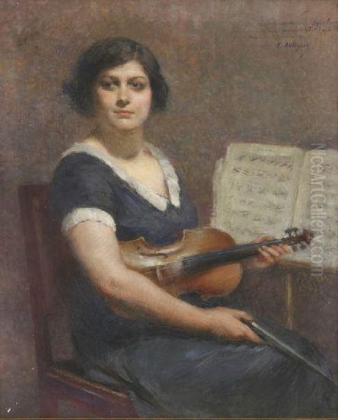 La Violinista Oil Painting by Albert Emile Artigue