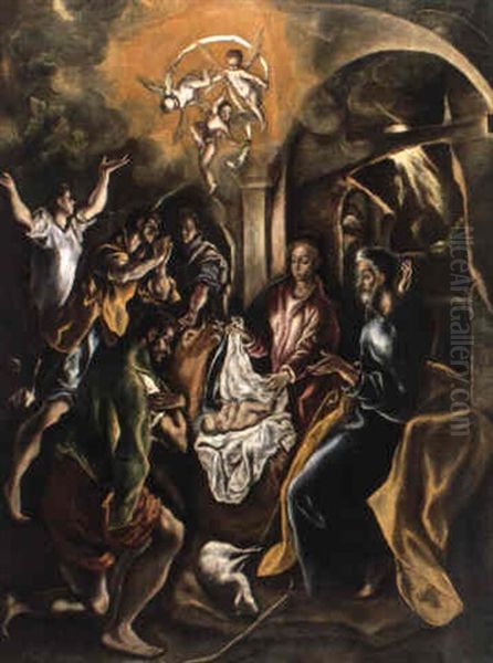 Die Anbetung Der Hirten Oil Painting by  El Greco