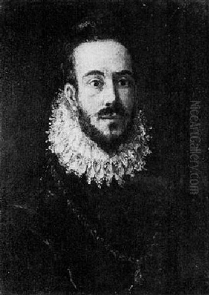 A Portrait Of A Bearded Gentleman, Bust Length, Wearing A   Lace Collar And A Chain Of Office Oil Painting by  El Greco