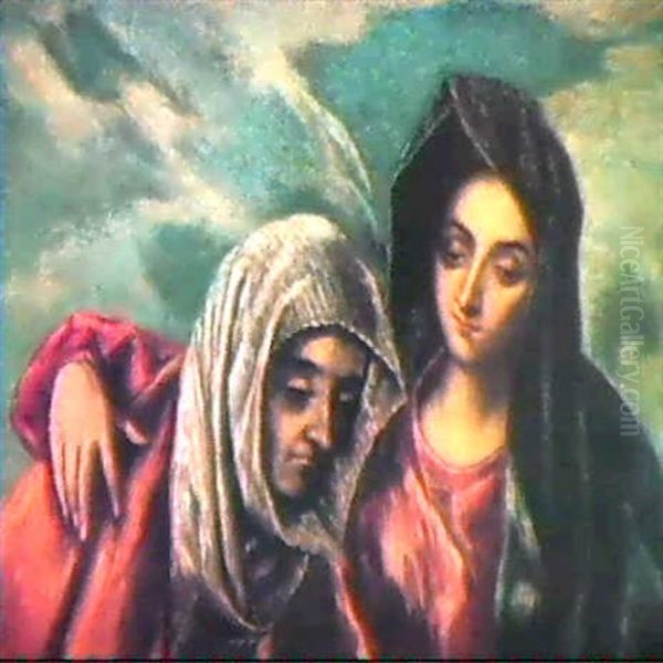 The Virgin And Saint Anne Oil Painting by  El Greco