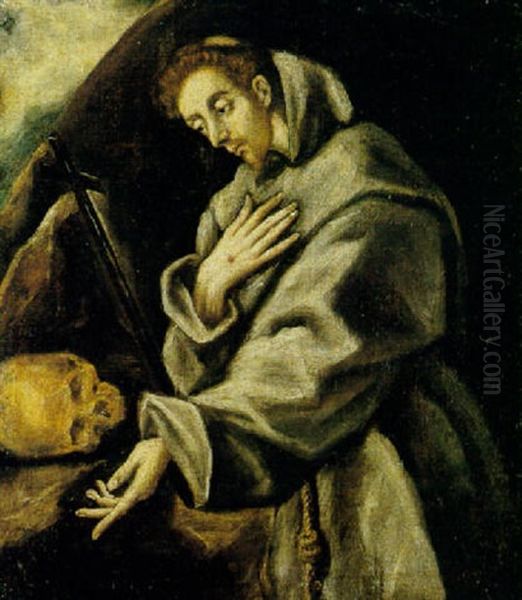 Saint Francis In Meditation Oil Painting by  El Greco