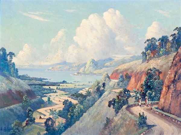 The Road To Sibolga With A View Of The Bay Of Tapanuli by Leo Eland