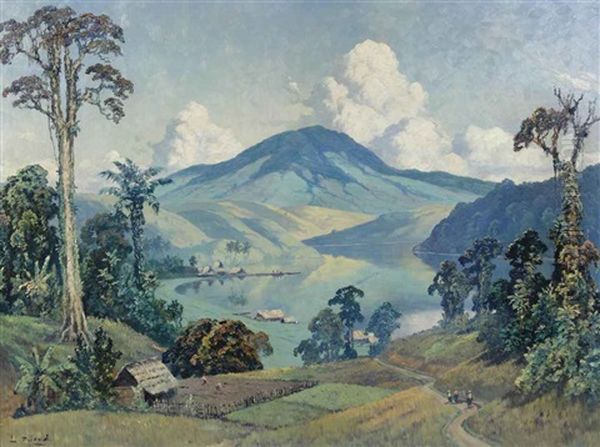 Lake Toba, Sumatra Oil Painting by Leo Eland