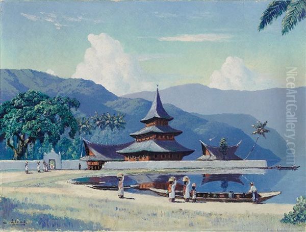 Tempel Auf Bali Oil Painting by Leo Eland