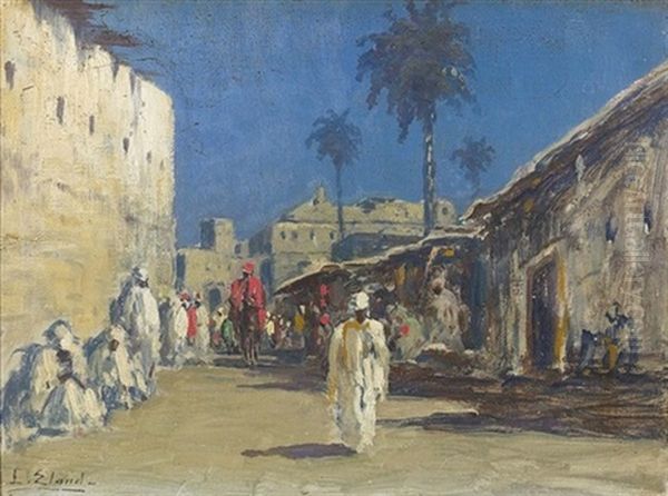 Orientalische Strassenszene Oil Painting by Leo Eland