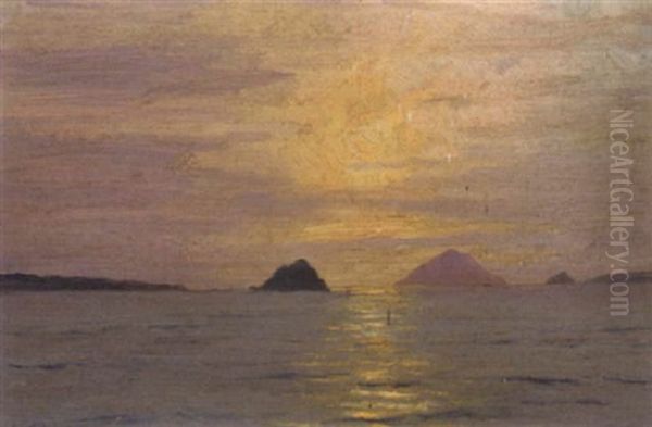 Solnedgang Over Middelhavet by Leo Eland