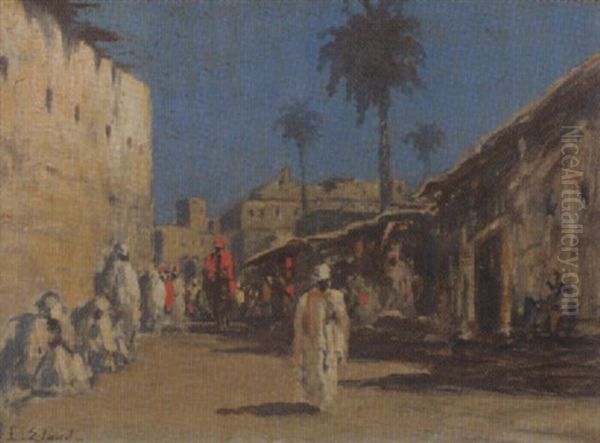 Orientalische Strassenszene Oil Painting by Leo Eland