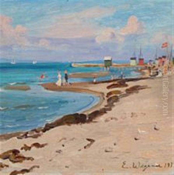 A Summer Day At The Beach Oil Painting by Lili Elbe