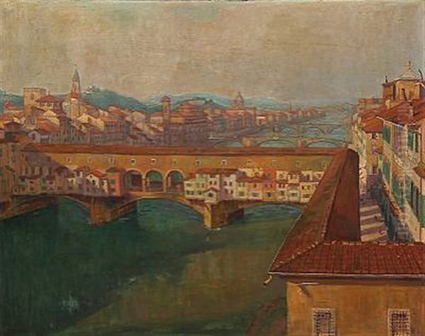 Ponte Vecchio, Firenze Oil Painting by Lili Elbe