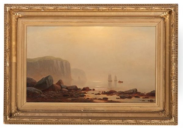 Misty Harbor Oil Painting by Lemuel D. Eldred