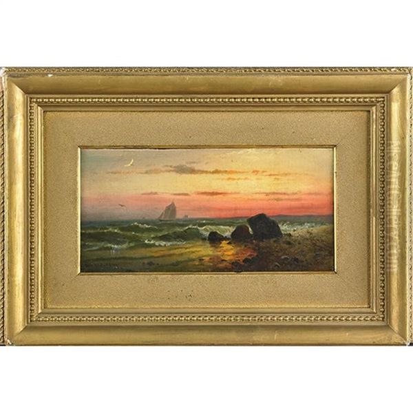 Sunset Seascape Oil Painting by Lemuel D. Eldred