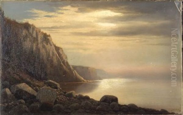 Coastal Cliffs Oil Painting by Lemuel D. Eldred