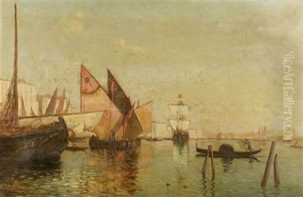 Venetian Port Oil Painting by Lemuel D. Eldred