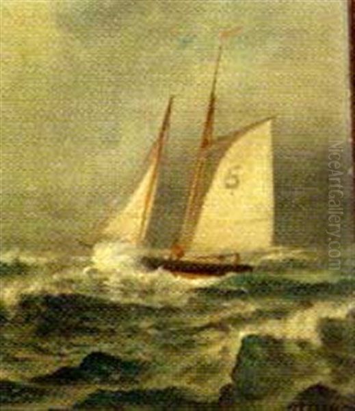 Pilot Boat Oil Painting by Lemuel D. Eldred