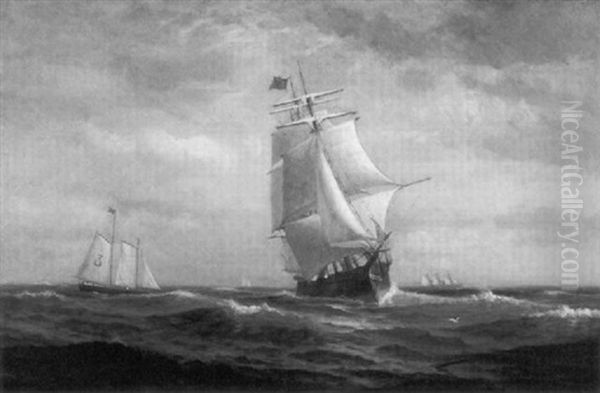 Entering Boston Harbor by Lemuel D. Eldred