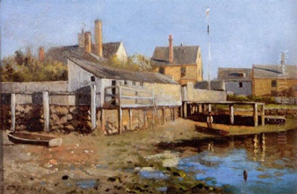 Fairhaven Docks At Low Tide Oil Painting by Lemuel D. Eldred