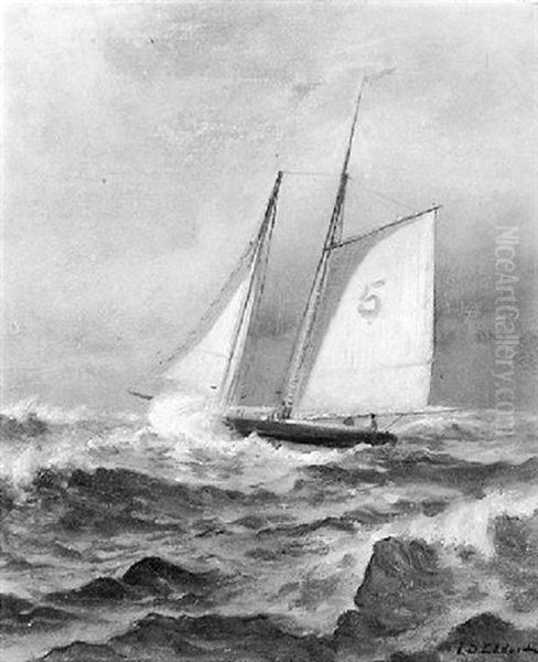 Two-masted Sloop #5 Oil Painting by Lemuel D. Eldred