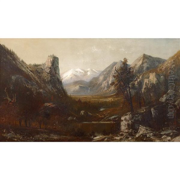 Scene Of Yosemite Valley Oil Painting by Henry Arthur Elkins