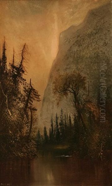 Yosemite Valley Landscape Oil Painting by Henry Arthur Elkins