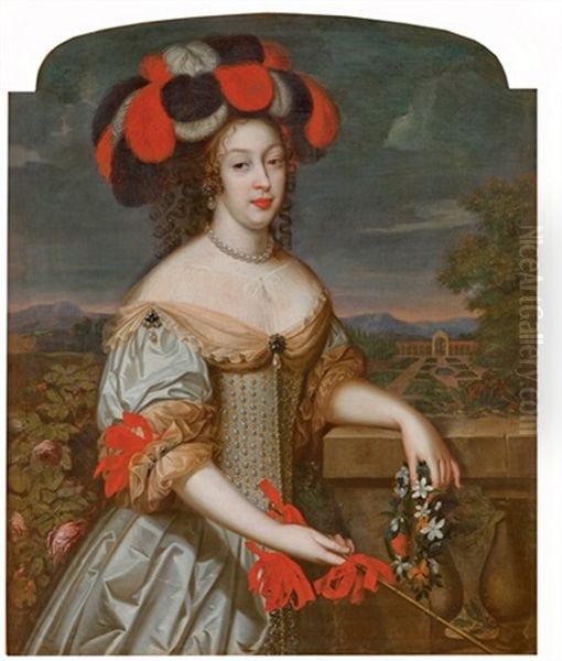 Portrait D'anne-marie-louise D'orleans, Dite La Grande Mademoiselle Oil Painting by Louis Ferdinand Elle the Elder