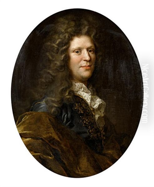 Portrait Of A Gentleman (simon Devillaine?) Oil Painting by Louis Ferdinand Elle the Younger