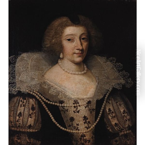 Portrait Of Marie De Medici Oil Painting by Ferdinand Elle