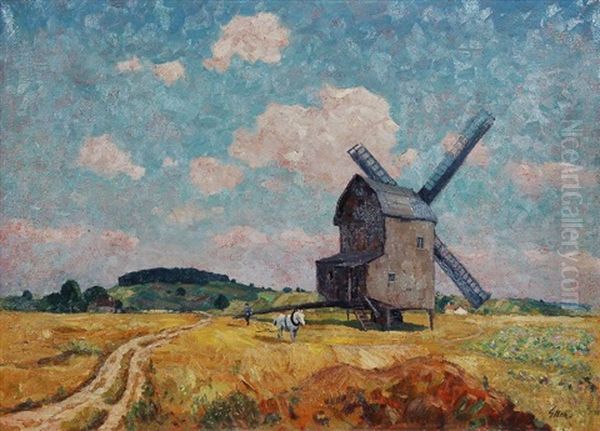 Windmuhle Oil Painting by Willy Eller