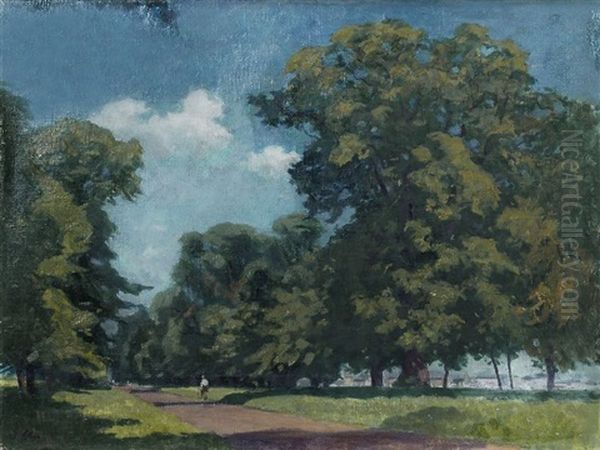 Allee Ostragehege, Dresden Oil Painting by Willy Eller