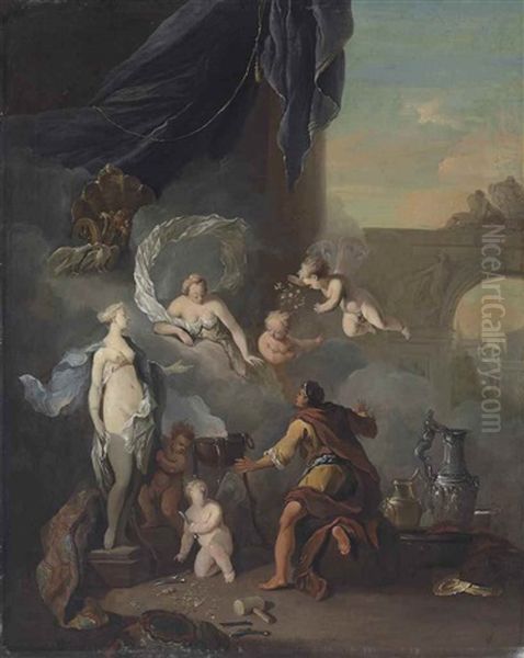 Pygmalion And Galatea Oil Painting by Ottmar Elliger the Younger