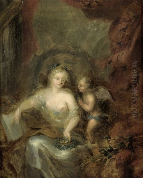 Klio, Die Muse Der Geschichtsschreibung, Mit Putto Oil Painting by Ottmar Elliger the Younger