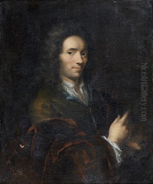 Portrait D'arnold Houbraken Oil Painting by Ottmar Elliger the Younger