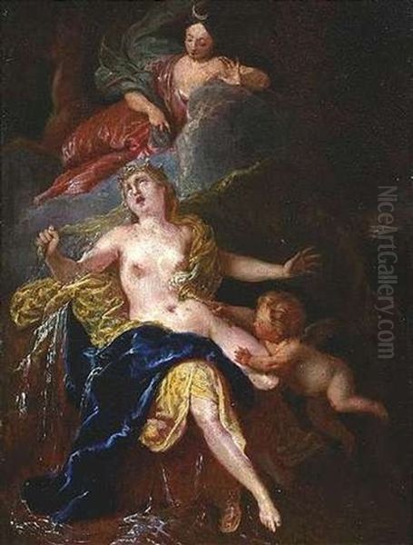 Die Trauernde Niobe. Die Den Tod Ihrer Kinder Beweinende Thebanische Konigin Wird Von Der Gottin Diana In Einen Stein Verwandelt Oil Painting by Ottmar Elliger the Younger