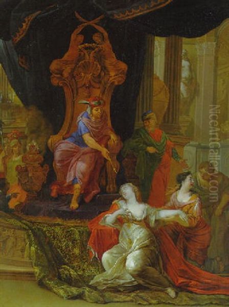 Esther Before Ahasuerus Oil Painting by Ottmar Elliger the Younger