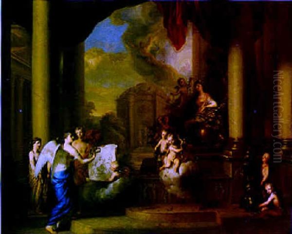 An Allegory Of The Arts Oil Painting by Ottmar Elliger the Younger