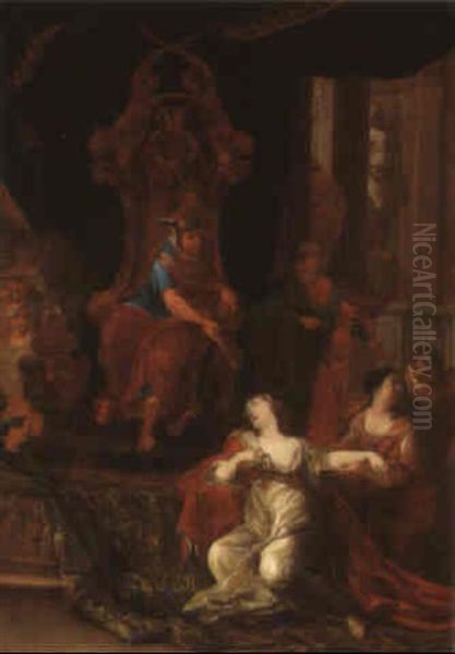 Esther Before Ahasuerus Oil Painting by Ottmar Elliger the Younger