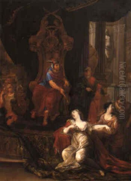 Esther Before Ahasuerus Oil Painting by Ottmar Elliger the Younger