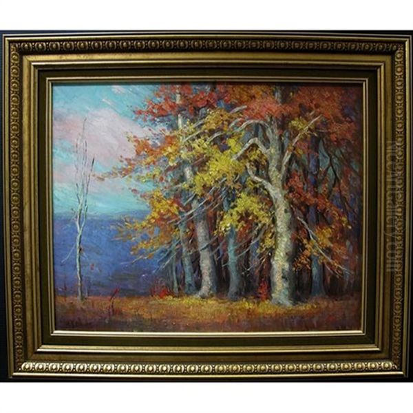 Untitled (autumn Trees) Oil Painting by Emily Louise Orr Elliot