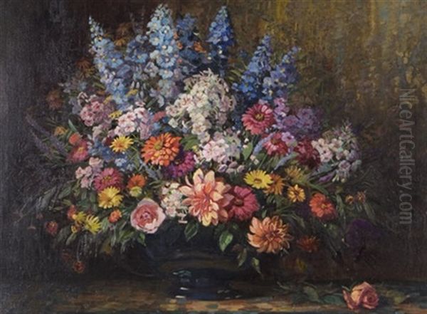 Floral Bouquet With Roses by Emily Louise Orr Elliott