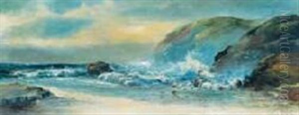 Coastal Scene Oil Painting by Frederick James Elliott