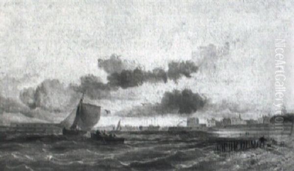 Portsmouth Harbour And Gosport From The Sea by Thomas (Captain) Elliott