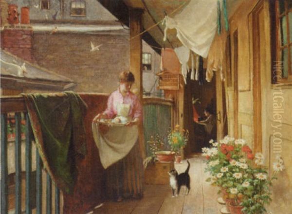 On The Veranda Oil Painting by Arthur Ellis