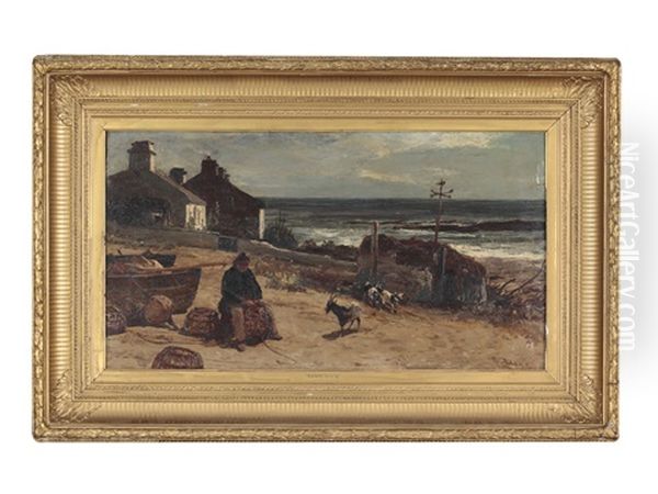 Landscape At The Seaside Oil Painting by Edwin John Ellis